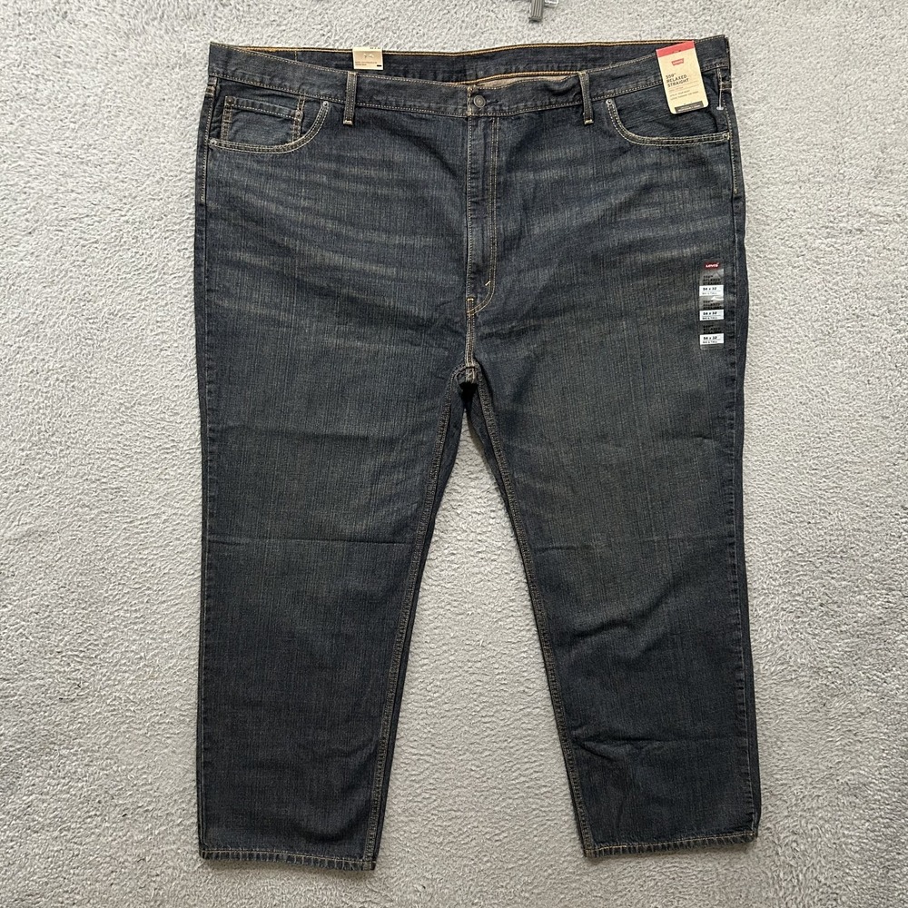 Levis Jeans Mens 56x32 Blue Denim 559 Relaxed Straight American Medium Wash Work